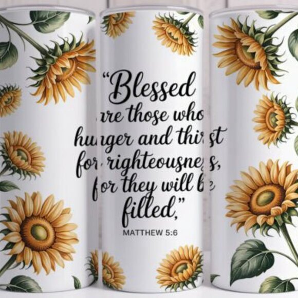 Scripture Themed 20oz Sublimated Stainless Steel Tumbler with Lid & Straw - Picture 2 of 5